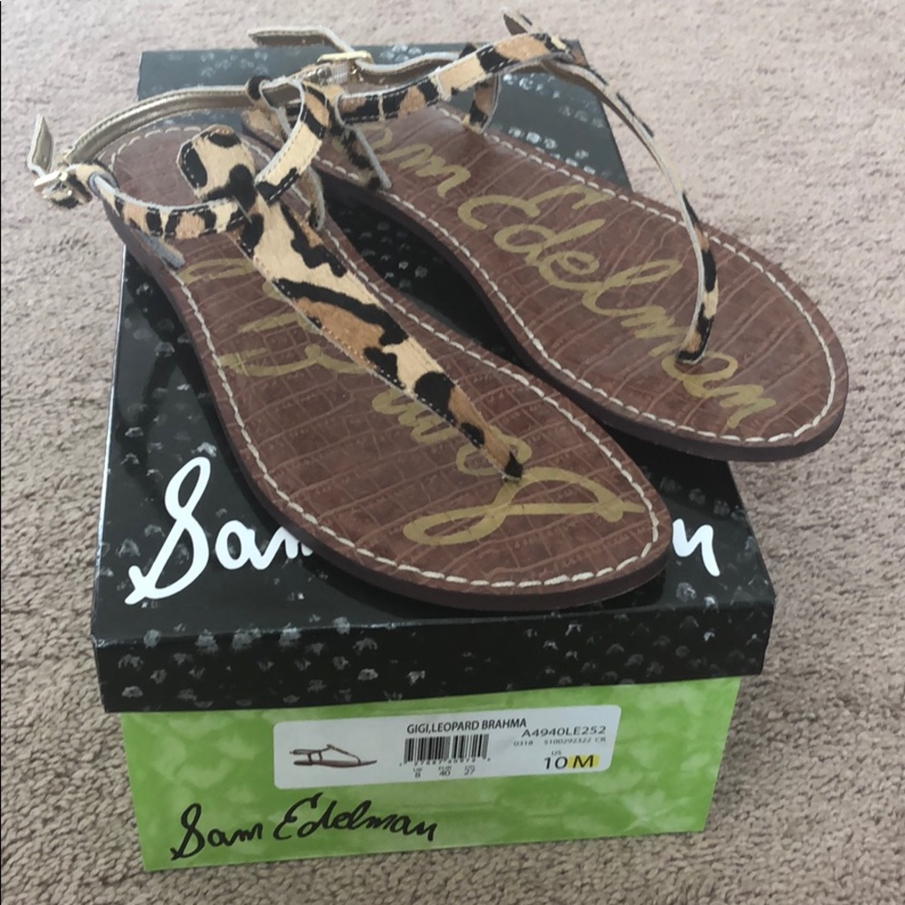 Sam Edelman Leopard calf Hair Gigi Brahma Sandals